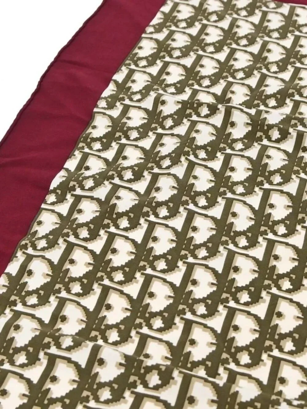 Christian Dior Brown Bordeaux Trotter Scarf Stole Small Good 188875